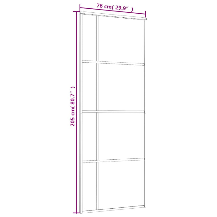 Ușă glisantă, alb, 76x205 cm, sticlă mată ESG și aluminiu - WALTI WALTI