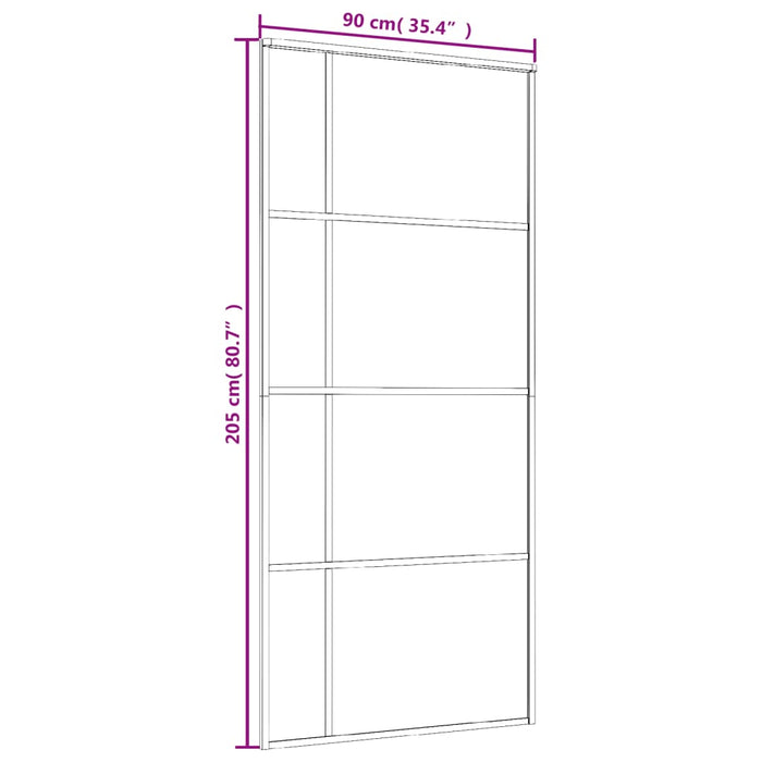 Ușă glisantă, alb, 90x205 cm, sticlă ESG și aluminiu - WALTI WALTI