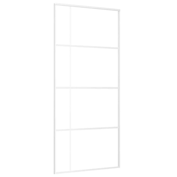 Ușă glisantă, alb, 90x205 cm, sticlă ESG mată și aluminiu - WALTI WALTI