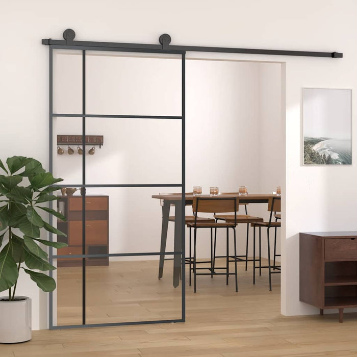 Ușă glisantă, negru, 102,5x205 cm, sticlă ESG și aluminiu - WALTI WALTI