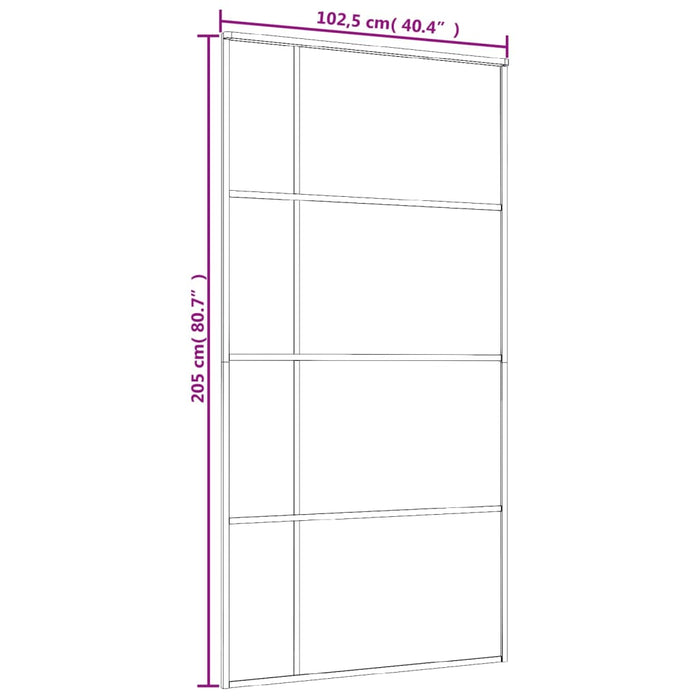 Ușă glisantă ,negru, 102,5x205 cm, sticlă mată ESG și aluminiu - WALTI WALTI