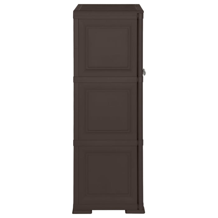 Dulap din plastic, 79x43x125 cm, maro, design de lemn WALTI
