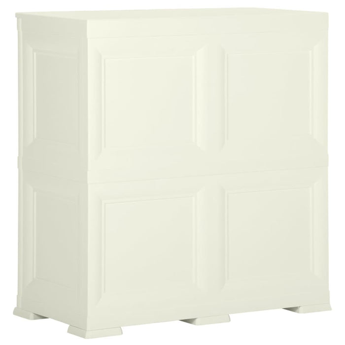 Dulap din plastic, 79x43x85,5 cm, vanilla ice, design de lemn - WALTI WALTI