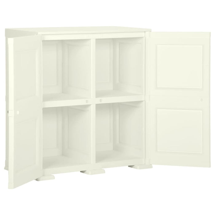 Dulap din plastic, 79x43x85,5 cm, vanilla ice, design de lemn - WALTI WALTI