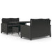 Set mobilier de grădină, 3 piese, perne negre, poliratan - WALTI WALTI
