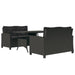 Set mobilier de grădină, 3 piese, perne negre, poliratan - WALTI WALTI