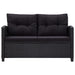 Set mobilier de grădină, 3 piese, perne negre, poliratan - WALTI WALTI