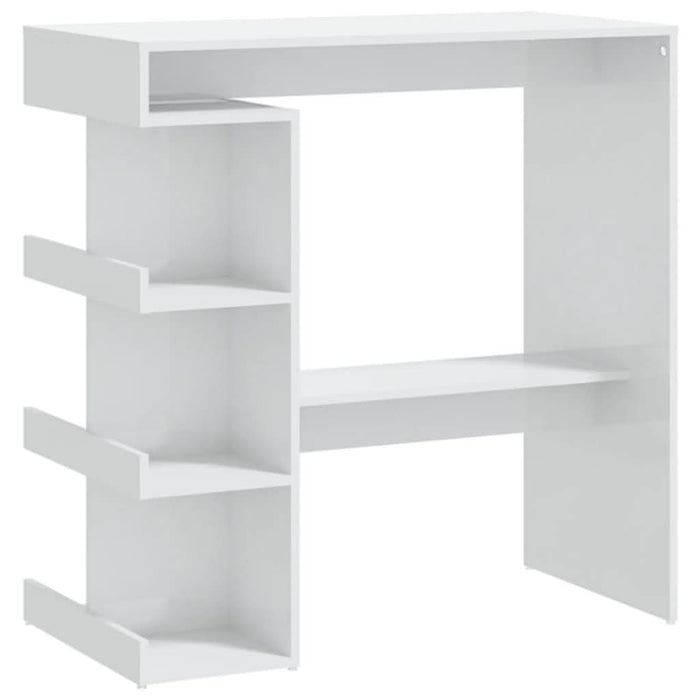Masă bar cu raft depozitare alb extralucios 100x50x101,5cm lemn - WALTI WALTI