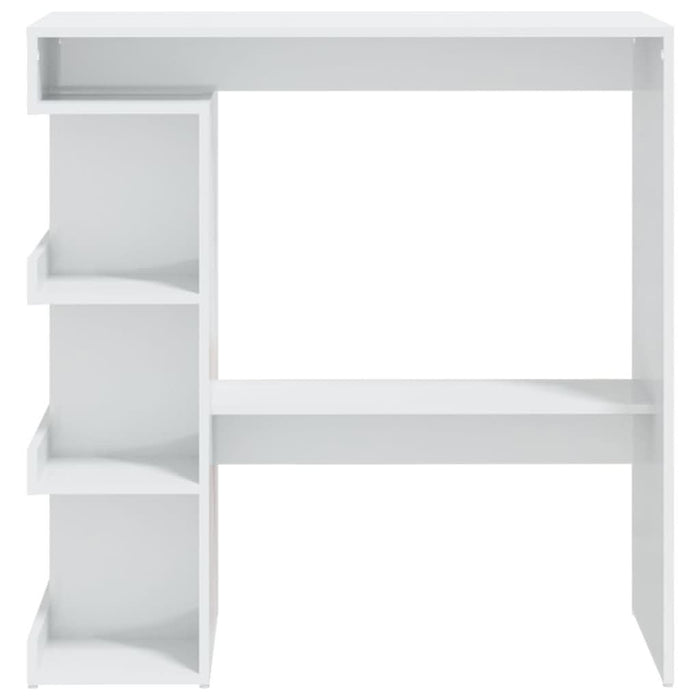 Masă bar cu raft depozitare alb extralucios 100x50x101,5cm lemn - WALTI WALTI