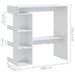 Masă bar cu raft depozitare alb extralucios 100x50x101,5cm lemn - WALTI WALTI