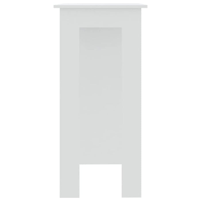 Masă de bar cu raft, alb, 102x50x103,5 cm, PAL - WALTI WALTI