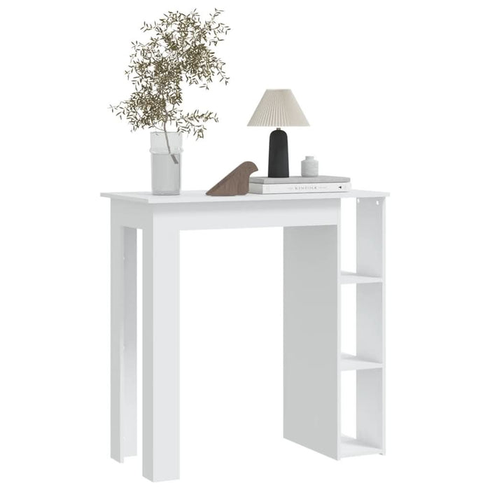 Masă de bar cu raft, alb, 102x50x103,5 cm, PAL - WALTI WALTI