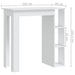 Masă de bar cu raft, alb, 102x50x103,5 cm, PAL - WALTI WALTI