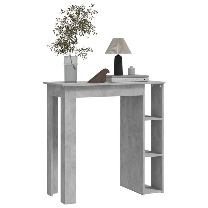 Masă de bar cu raft, gri beton,102x50x103,5 cm, PAL - WALTI WALTI