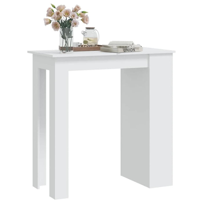 Masă de bar cu raft de depozitare, alb, 102x50x103,5 cm, PAL - WALTI WALTI