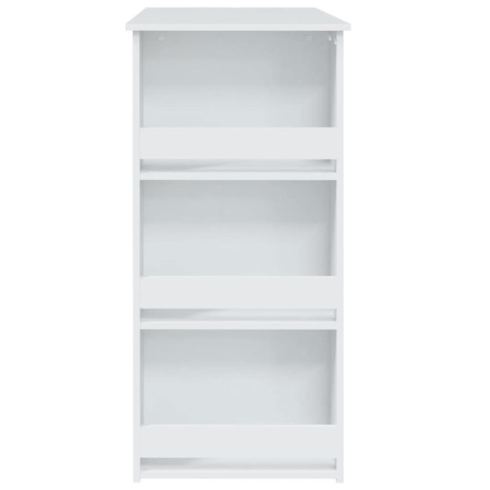 Masă de bar cu raft de depozitare, alb, 102x50x103,5 cm, PAL - WALTI WALTI
