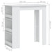 Masă de bar cu raft de depozitare, alb, 102x50x103,5 cm, PAL - WALTI WALTI