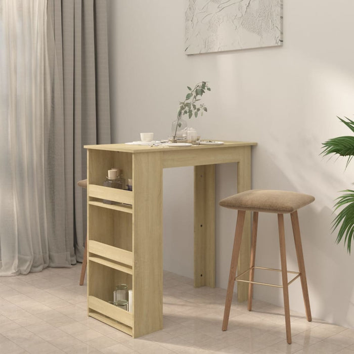 Masă de bar cu raft depozitare stejar sonoma 102x50x103,5cmlemn - WALTI WALTI