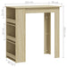 Masă de bar cu raft depozitare stejar sonoma 102x50x103,5cmlemn - WALTI WALTI