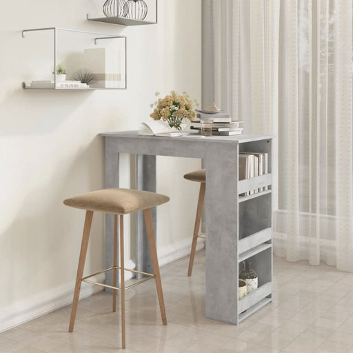Masă de bar cu raft de depozitare, gri beton, 102x50x103,5 cm - WALTI WALTI
