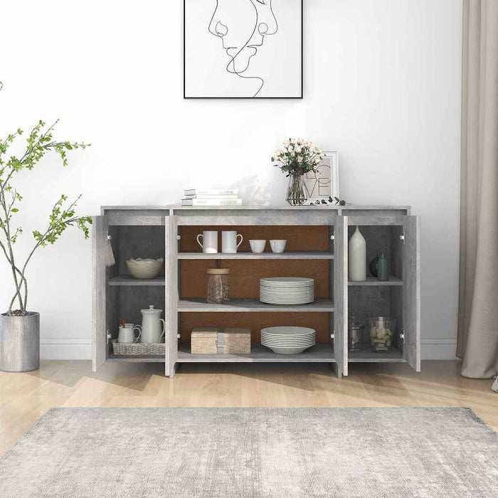 Servantă, gri beton, 135x41x75 cm, PAL WALTI