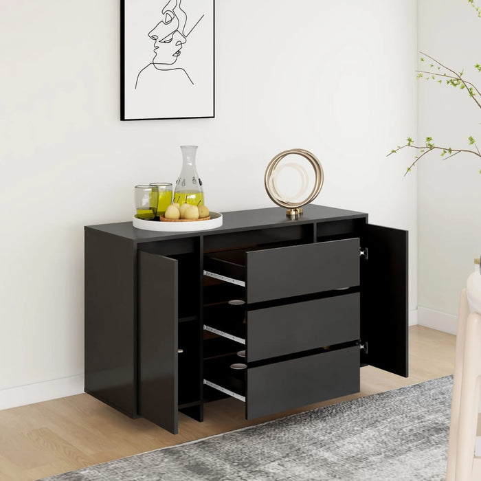Servantă cu 3 sertare, negru, 120x41x75 cm, PAL - WALTI WALTI