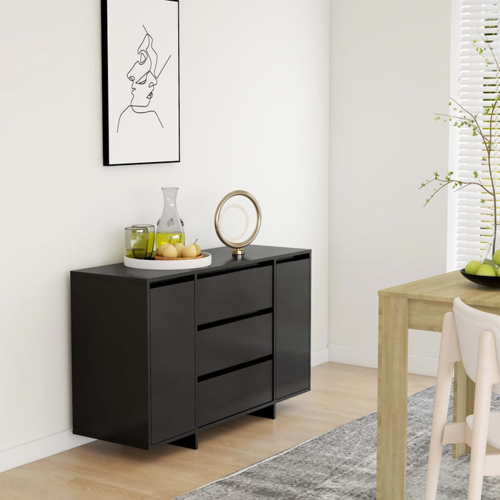Servantă cu 3 sertare, negru, 120x41x75 cm, PAL - WALTI WALTI