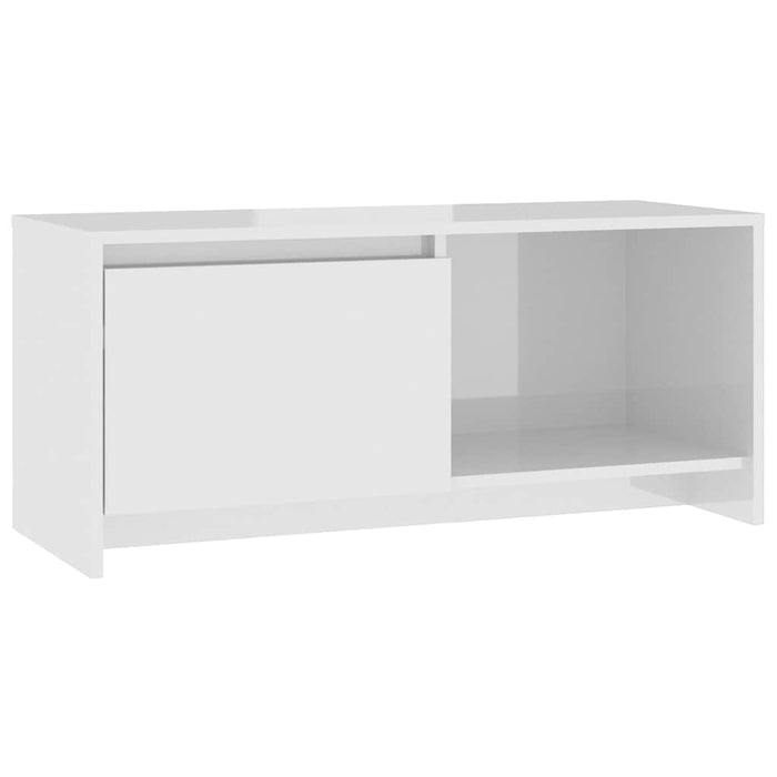 Comodă TV, alb extralucios, 90x35x40 cm, PAL WALTI