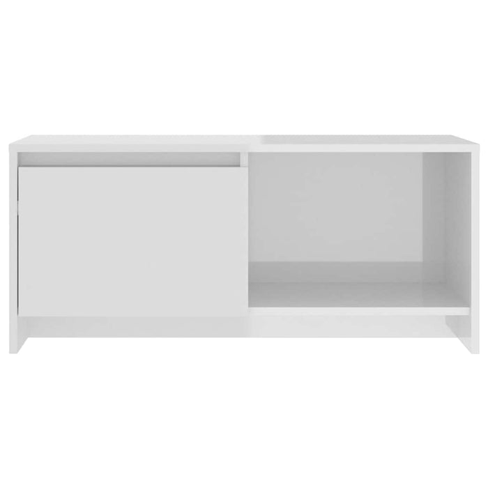 Comodă TV, alb extralucios, 90x35x40 cm, PAL WALTI