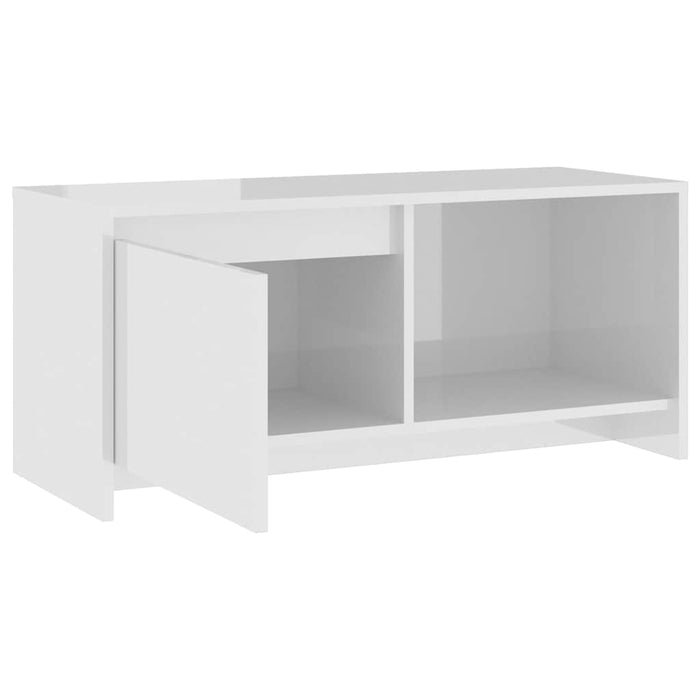 Comodă TV, alb extralucios, 90x35x40 cm, PAL WALTI