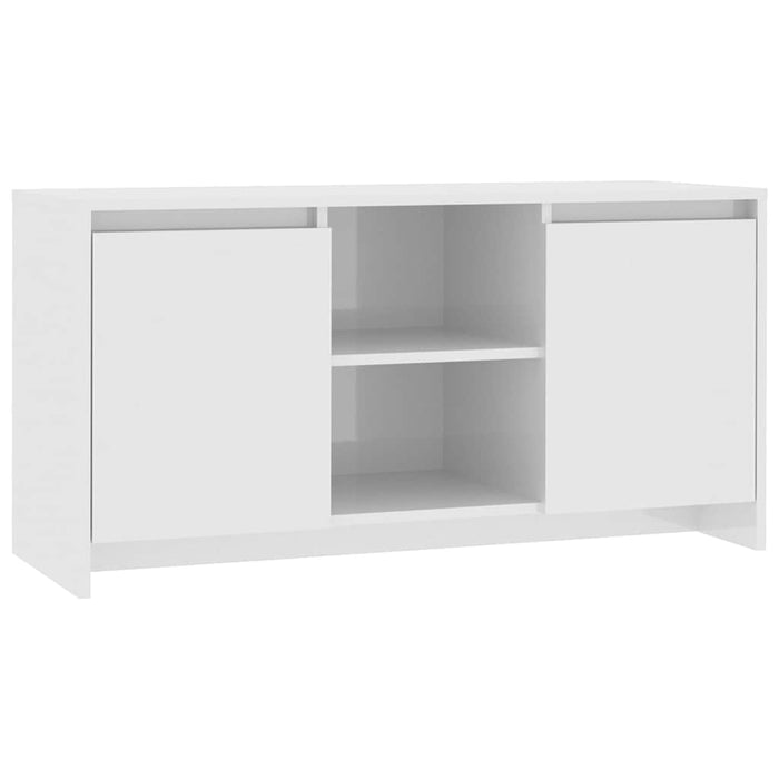 Comodă TV, alb extralucios, 102x37,5x52,5 cm, PAL WALTI