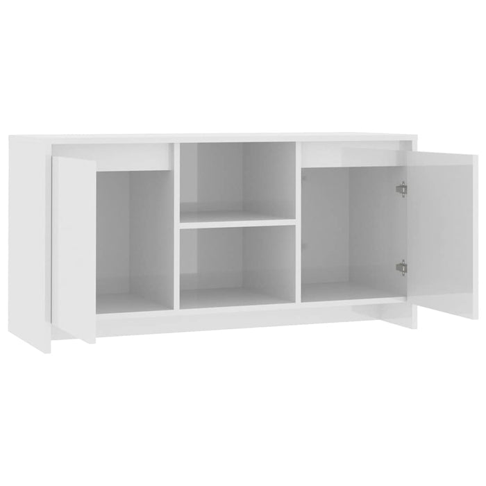 Comodă TV, alb extralucios, 102x37,5x52,5 cm, PAL WALTI