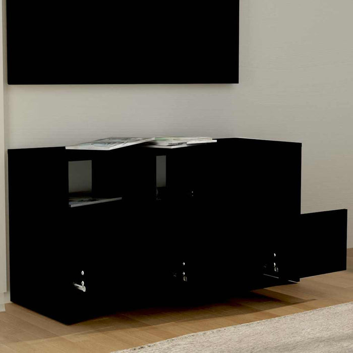 Comodă TV, negru, 102x37,5x52,5 cm, PAL WALTI
