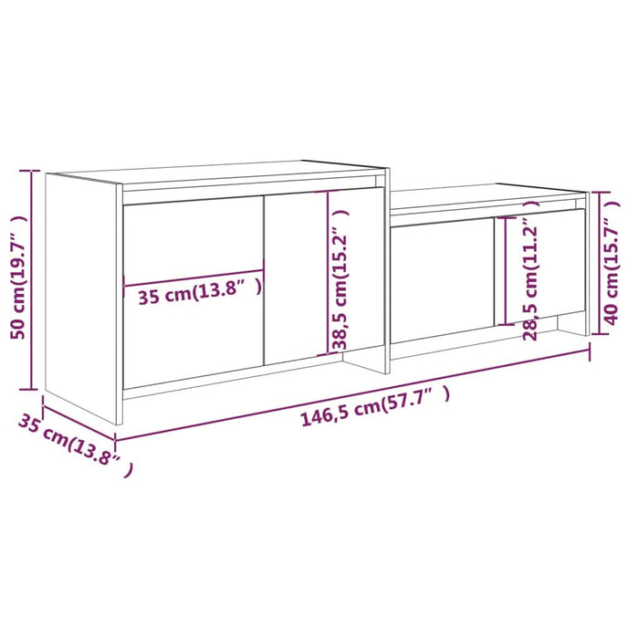 Comodă TV, gri beton, 146,5x35x50 cm, PAL - WALTI WALTI