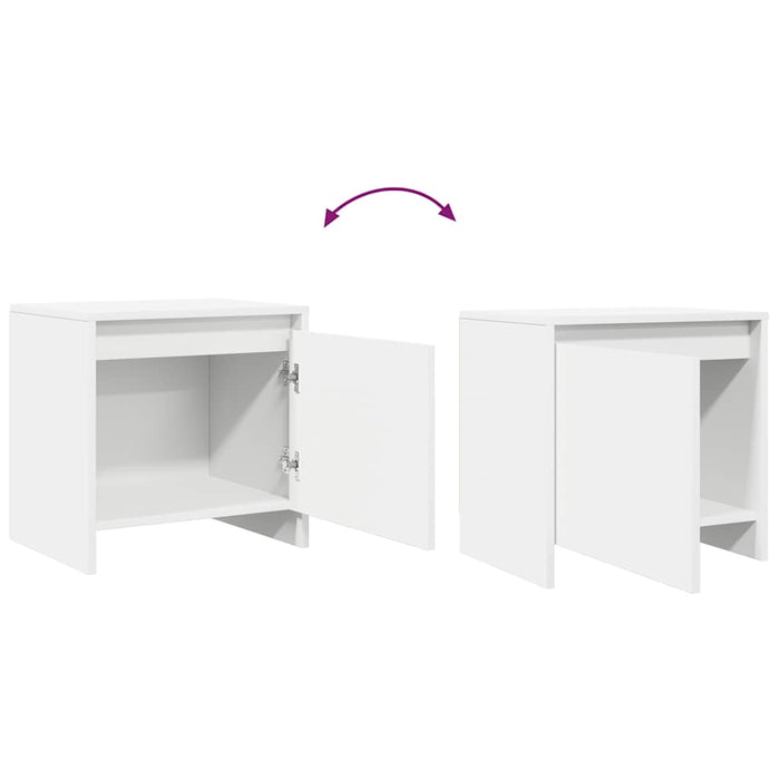 Noptiere, 2 buc., alb, 45x34x44,5 cm, PAL - WALTI WALTI