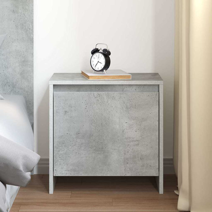 Noptieră, gri beton, 45x34x44,5 cm, lemn prelucrat - WALTI WALTI