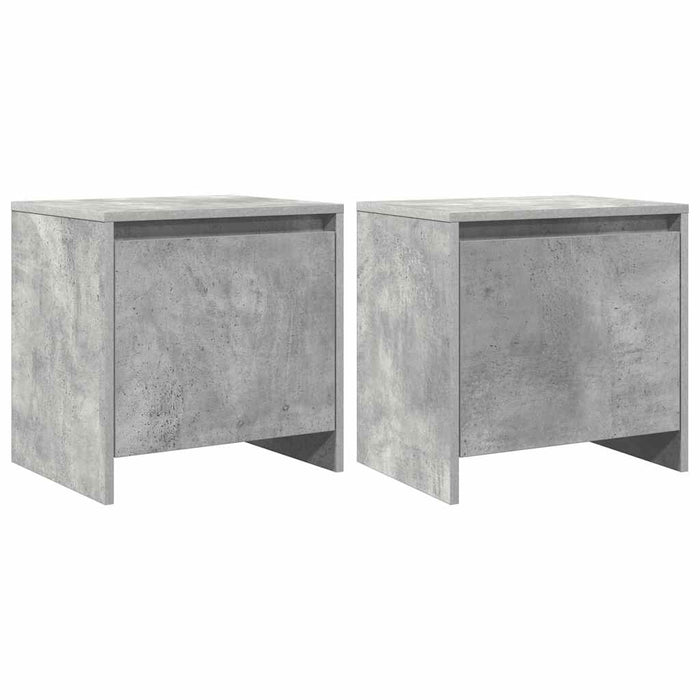 Noptiere, 2 buc., gri beton, 45x34x44,5 cm, PAL - WALTI WALTI