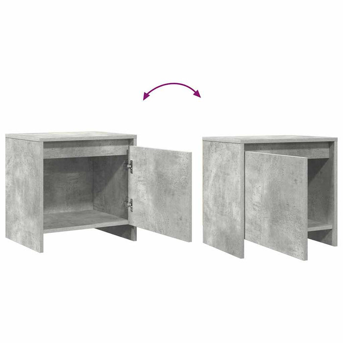 Noptiere, 2 buc., gri beton, 45x34x44,5 cm, PAL - WALTI WALTI
