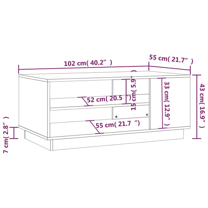 Măsuță de cafea, gri beton, 102x55x43 cm, lemn prelucrat - WALTI WALTI