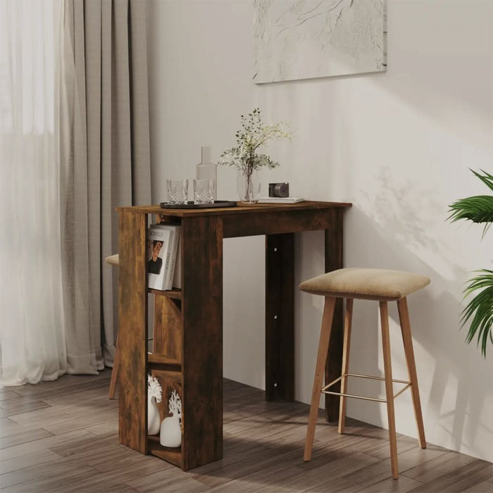 Masă de bar cu raft, stejar afumat, 102x50x103,5 cm, PAL - WALTI WALTI