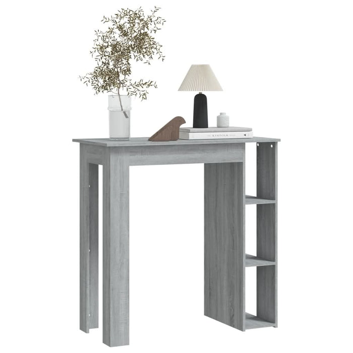 Masă de bar cu raft, stejar Sonoma gri, 102x50x103,5 cm, PAL - WALTI WALTI