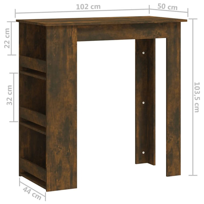 Masă de bar cu raft depozitare 102x50x103,5 cm lemn prelucrat - WALTI WALTI