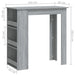Masă de bar cu raft stejar sonoma gri 102x50x103,5 cm PAL - WALTI WALTI