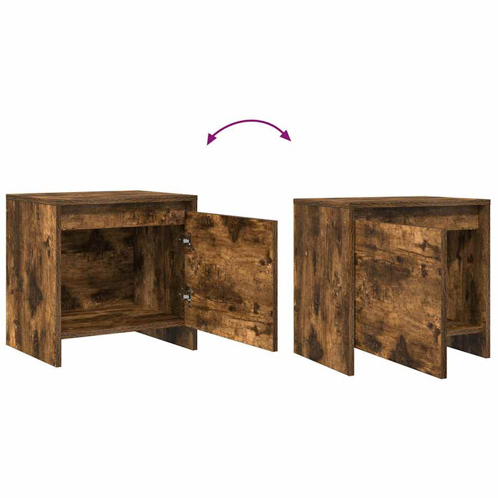 Noptiere, 2 buc., stejar afumat, 45x34x44,5 cm, PAL - WALTI WALTI