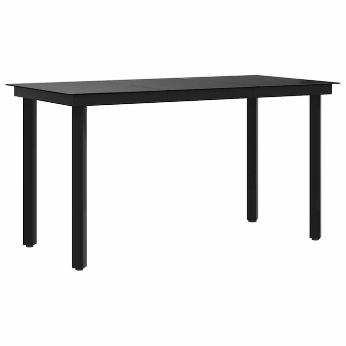 Masă de bucătărie de grădină, negru, 140x70x74 cm, oțel/sticlă - WALTI WALTI