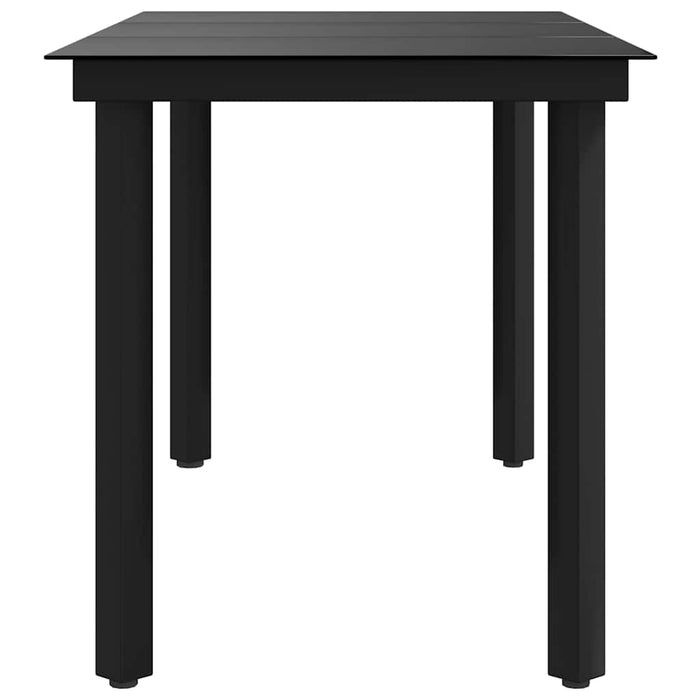 Masă de bucătărie de grădină, negru, 140x70x74 cm, oțel/sticlă - WALTI WALTI