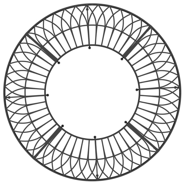Bancă circulară de copac, negru, Ø160 cm, oțel - WALTI WALTI