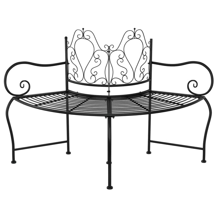 Bancă circulară de copac, negru, 150 cm, oțel - WALTI WALTI