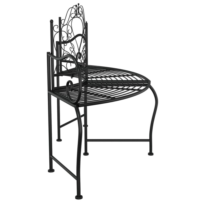 Bancă circulară de copac, negru, 150 cm, oțel - WALTI WALTI
