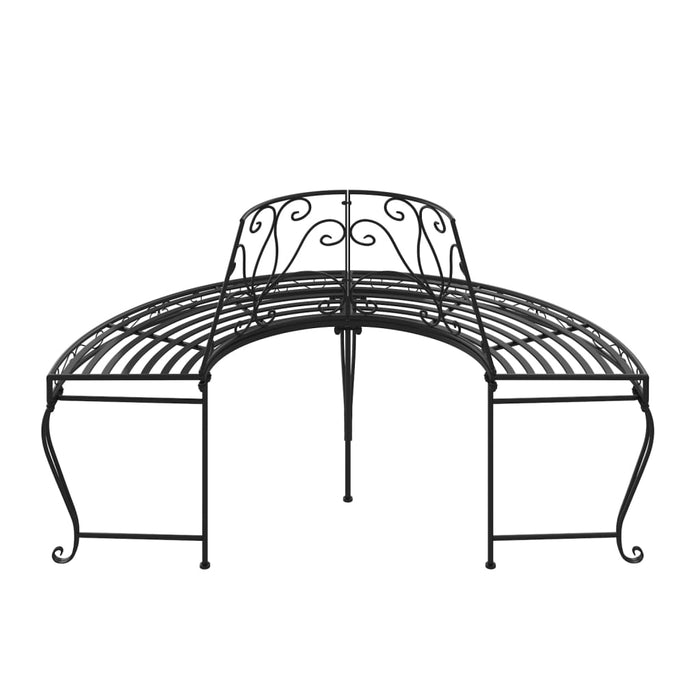 Bancă circulară de copac, negru, Ø160 cm, oțel - WALTI WALTI